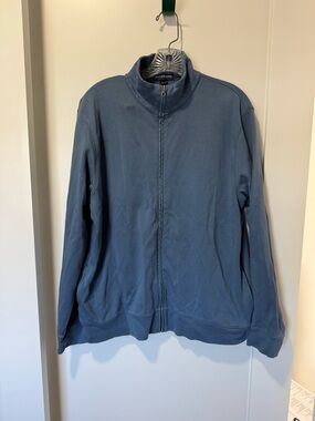 Lands' End Dusty Blue Full-Zip Sweater